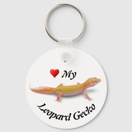 I Love My Leopard Gecko Keychain