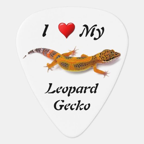 I Love My Leopard Gecko Lizard Guitar Pick