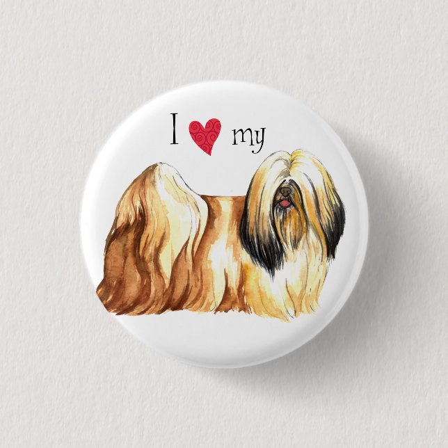 I Love my Lhasa Apso Button (Front)