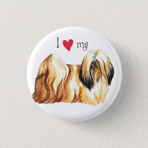 I Love my Lhasa Apso Button