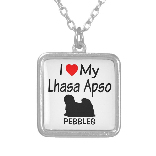 I Love My Lhasa Apso Dog Necklace (Front)