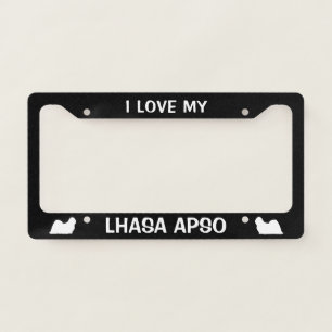 I Love My Lhasa Apso - Dog Silhouettes Custom License Plate Frame