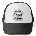 I Love My Lhasa Apso Pawprint Trucker Hat