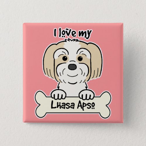 I Love My Lhasa Apso Pinback Button