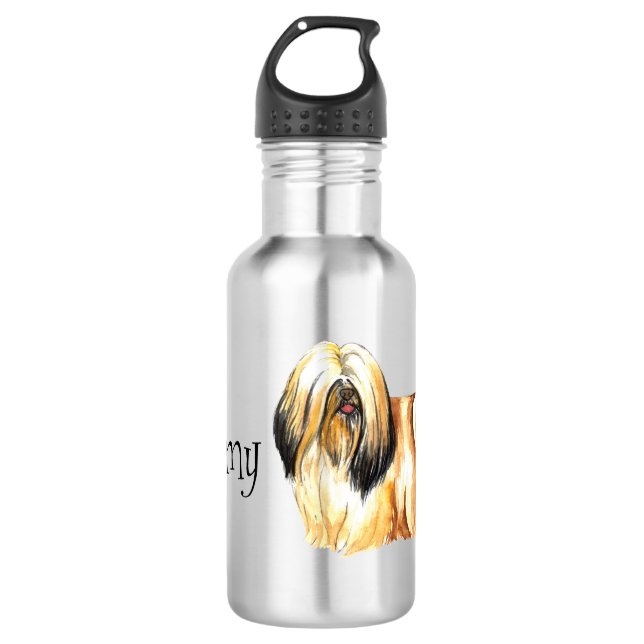I Love my Lhasa Apso Stainless Steel Water Bottle (Front)