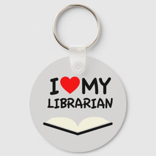 I Love my librarian Keychain