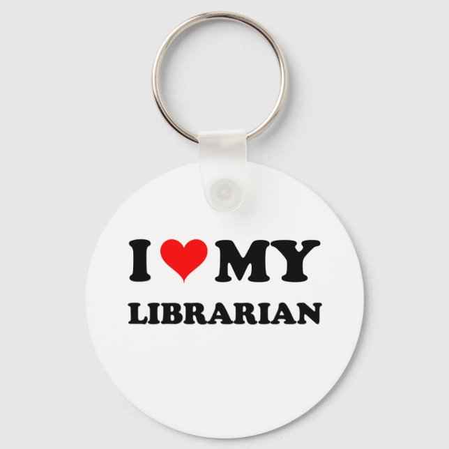 I Love My Librarian Keychain (Front)