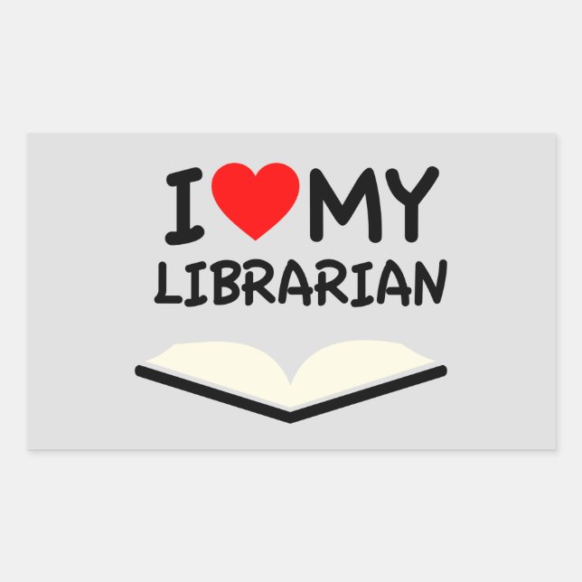 I love my librarian rectangular sticker (Front)