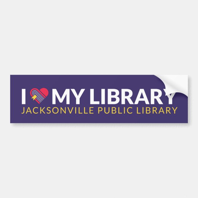 I Love My Library Bumper Sticker (Front)