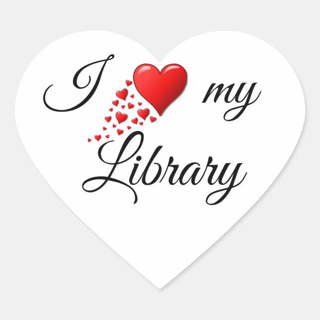 I love my Library heart sticker (Front)