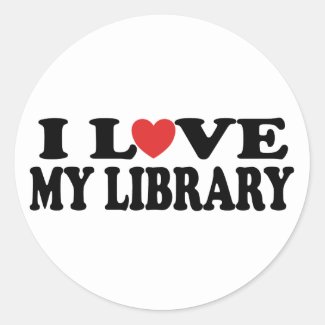 I Love My Library Librarian Gift Classic Round Sticker