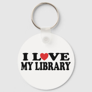 I Love My Library Librarian Gift Keychain
