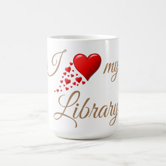 I Love My Library Round Sticker Sheet Coffee Mug