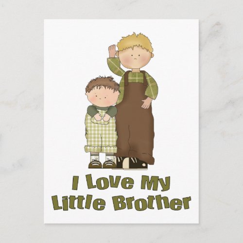 I Love My Little Brother 2 Boys 2 Postcard