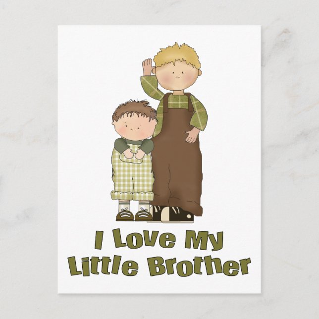 I Love My Little Brother 2 Boys 2 Postcard (Front)