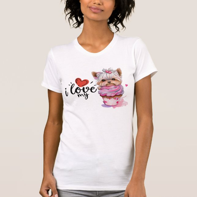 I love  my little dog Valentine's Day  T-Shirt (Front)