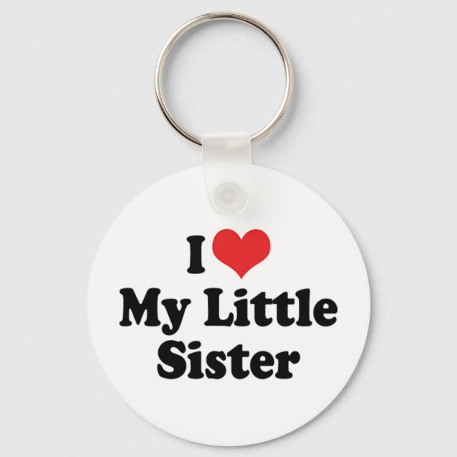 I Love My Little Sister Keychain (Front)