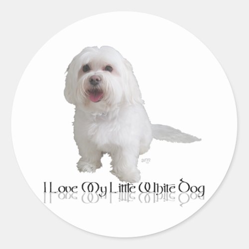 I Love My Little White Dog _ Havanese Classic Round Sticker