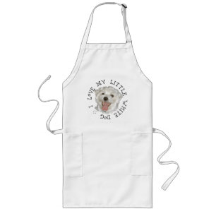I Love My Little White Dog Maltese Long Apron