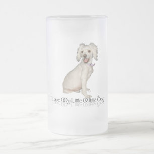 I Love My Little White Dog - Poodle / Bichon Mix Frosted Glass Beer Mug