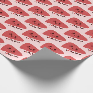 I Love My Liver – Cute Smiling Liver Wrapping Paper