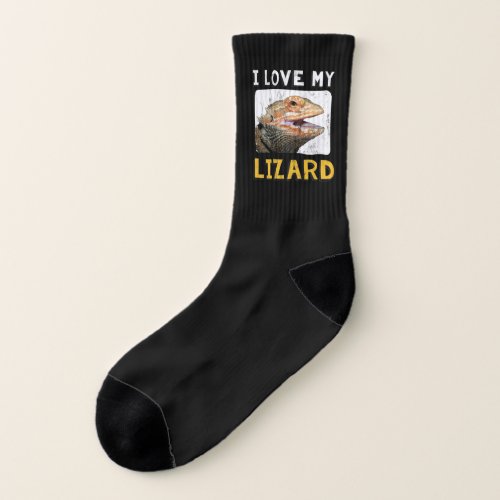 I Love My Lizard Funny Bearded Dragon Reptile  Socks