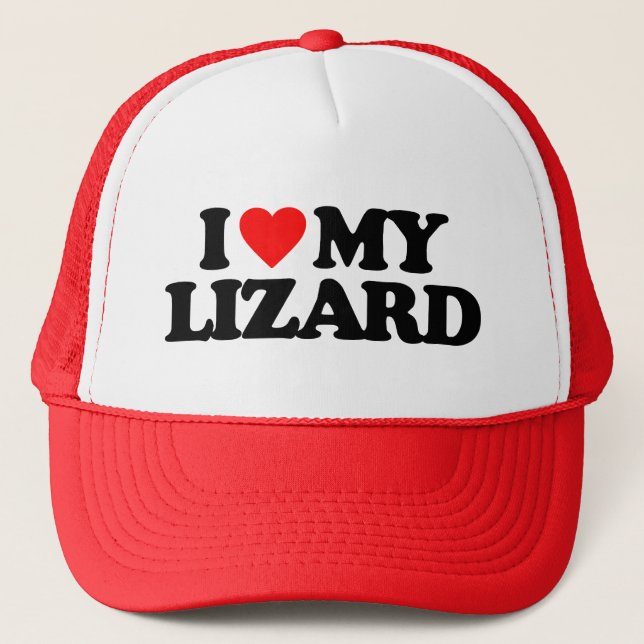 I LOVE MY LIZARD TRUCKER HAT (Front)