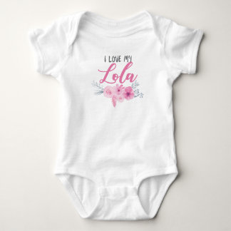 I Love My Lola Pink Bouquet Baby Bodysuit
