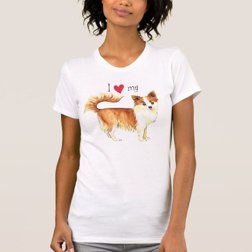 I Love my Long Coat Chihuahua T_Shirt