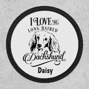 I Love My Long Hair Dachshund Customizable Patch