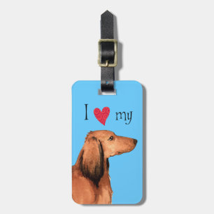 I Love my Longhaired Dachshund Luggage Tag