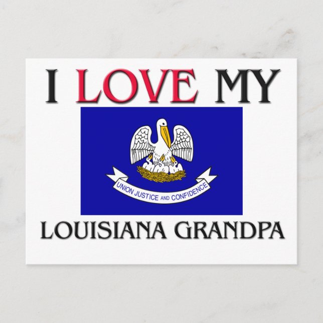 I Love My Louisiana Grandpa Postcard (Front)