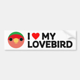 I LOVE MY LOVEBIRD – Peach-faced lovebird (normal) Bumper Sticker
