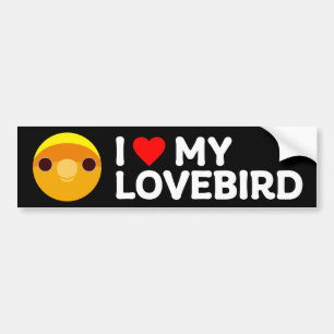 I LOVE MY LOVEBIRD – Peach-faced (orange-faced lut Bumper Sticker