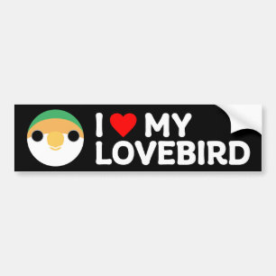 I LOVE MY LOVEBIRD – Peach-faced (Sea Green) Bumper Sticker