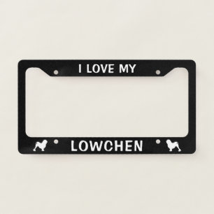 I Love My Lowchen - Dog Silhouettes Custom License Plate Frame