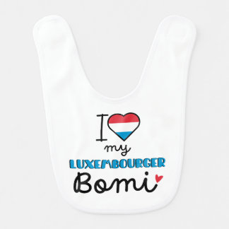 I Love My Luxembourger Bomi cute Baby Bib