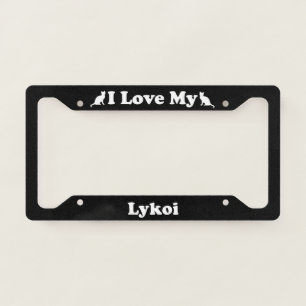 I Love My Lykoi Cat License Plate Frame
