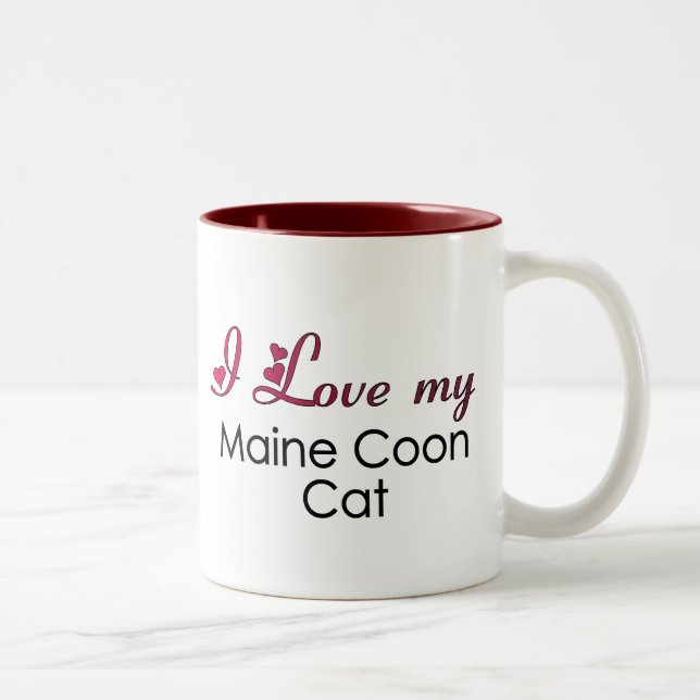 I Love my Maine Coon Cat Two-Tone Coffee Mug (Right)