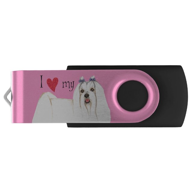 I Love my Maltese Flash Drive (Back)
