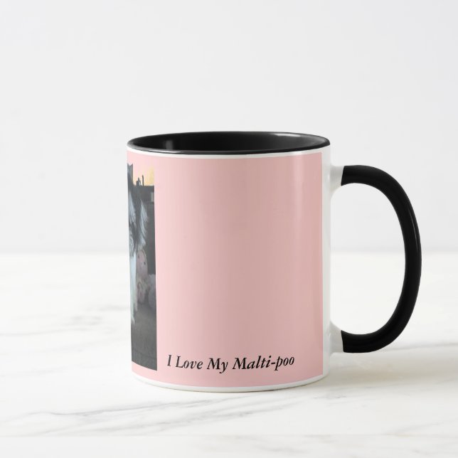 I Love My Malti-poo, pink Mug (Right)