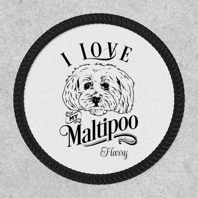 I Love My Maltipoo Customizable Patch (Front)