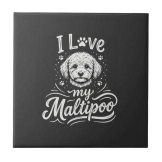 I Love My Maltipoo Dog Lover Ceramic Tile