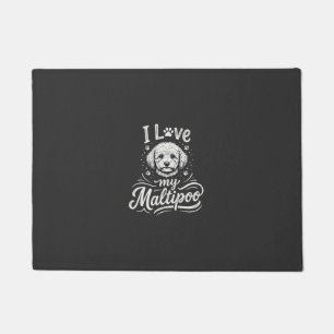 I Love My Maltipoo Dog Lover Doormat