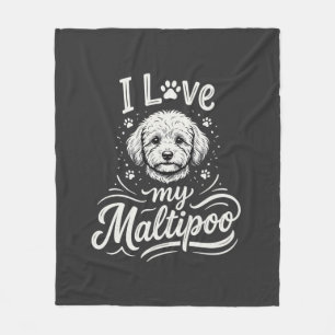 I Love My Maltipoo Dog Lover Fleece Blanket