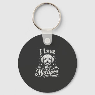 I Love My Maltipoo Dog Lover Keychain