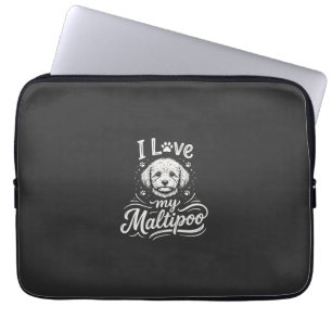 I Love My Maltipoo Dog Lover Laptop Sleeve