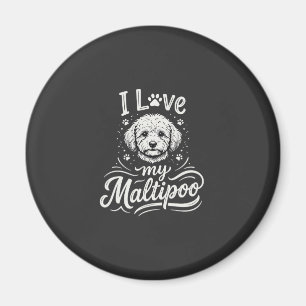 I Love My Maltipoo Dog Lover Magnet