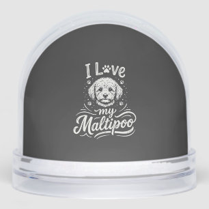 I Love My Maltipoo Dog Lover Snow Globe