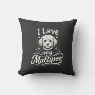 I Love My Maltipoo Dog Lover Throw Pillow